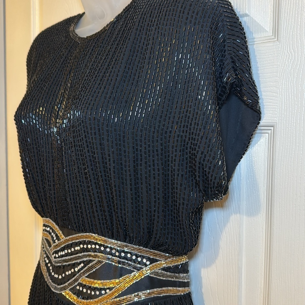 Vintage 1980’s Bob Mackie Boutique Fully Beaded Cocktail Dress Size 8 - Picture 6 of 17